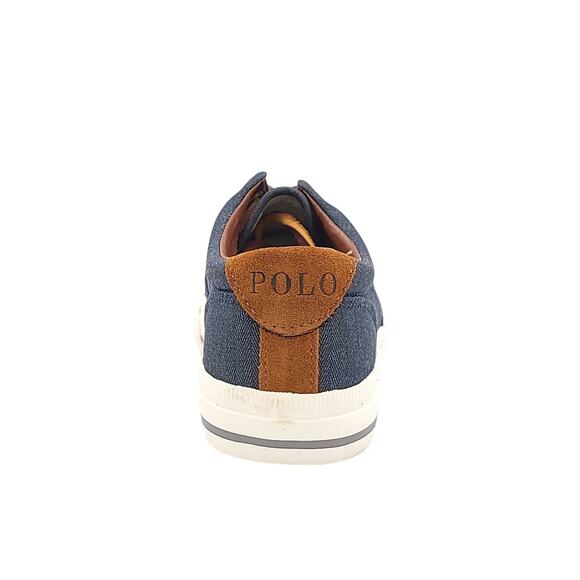 Polo Ralph Lauren Men Vaughn Low Top Sneakers Size US 7D Denim Grey Chambray
